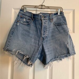 Abercrombie & Fitch Light Blue Distressed Jean Shorts